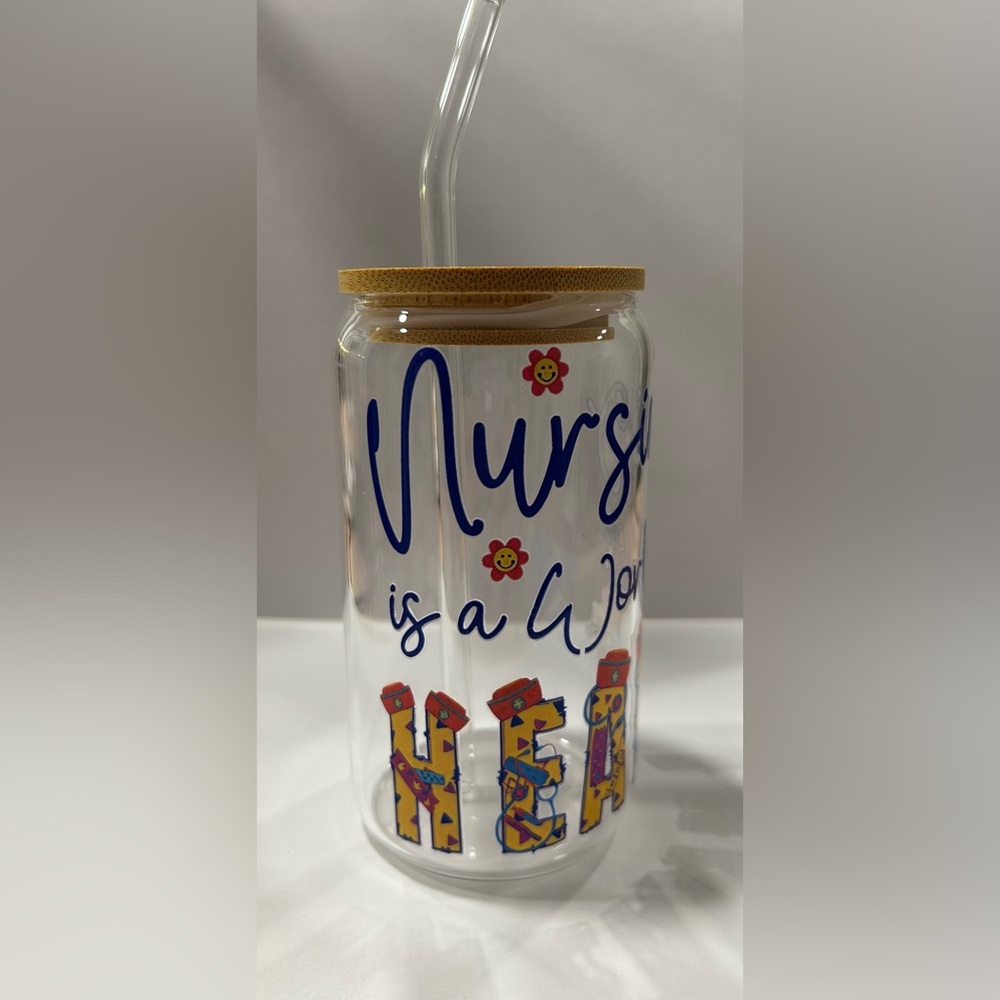 16oz glass cups with wraps, Iced Coffee Glass Cup with Lid and Straw. Nursing